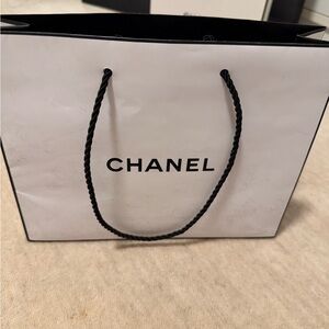 CHANEL White and Black Gift Bag